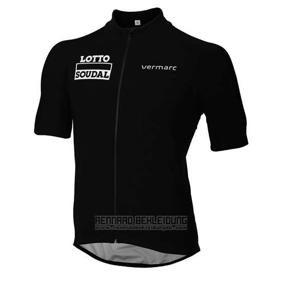 2016 Fahrradbekleidung Lotto Soudal Shwarz Trikot Kurzarm und Tragerhose